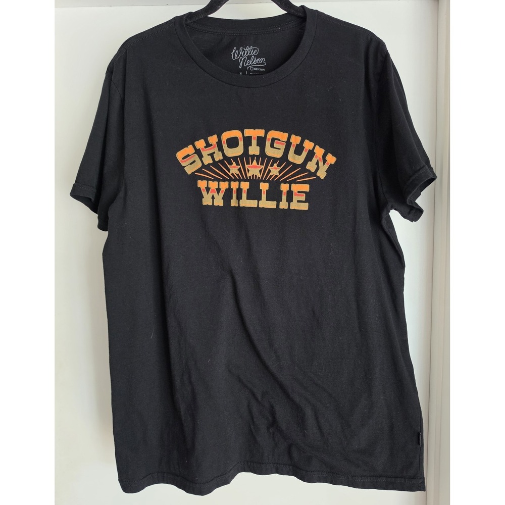 Brixton x Willie Nelson T-Shirt Men's L Black Short Sleeve Cotton Band Music Tee